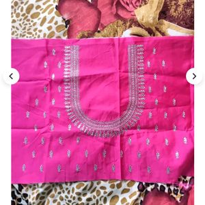 Embroidery Pink Unstiched Blouse