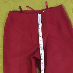 Deep Red Flared Trouser Waist 28