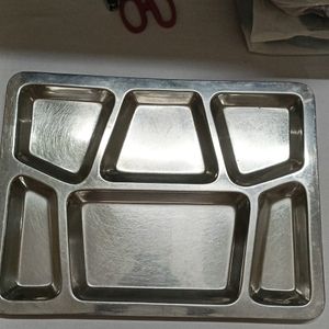 One Big Size Thali With 6 Compartments