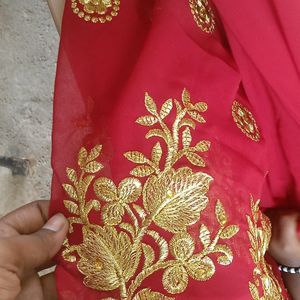 Marron Beautiful Sareee Full Work