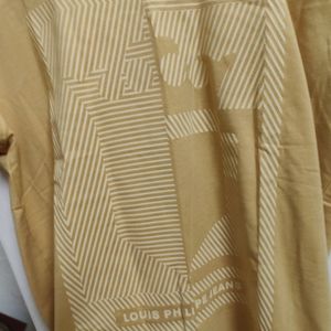 Louis Philippe Yellow Printed Tshirt Men