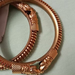 2 PCS  Delicate Antique Gold Plated Bangles