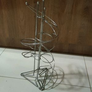 steel spiral glass holder stand