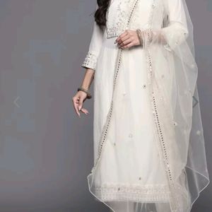 INDO ERA EthnicEmbroidered Kurta With Trousers Dup