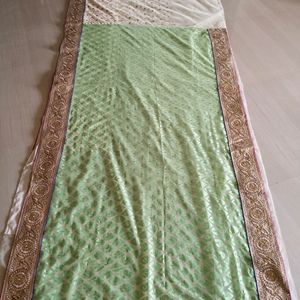 Net Chiffon Sari