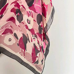 Valentino pink floral silk scraf