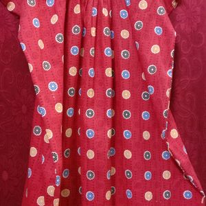 Red Printed Nighty