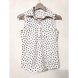 Playful Vibes Colorful Polka Dots Top Small pocket