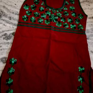 Beautiful Embroidery Maroon Kurta