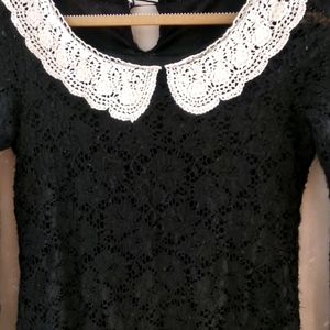 Beautiful Black Lace Top With Nice Collor