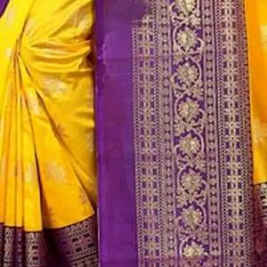 New Yellow And Purple  Saree...