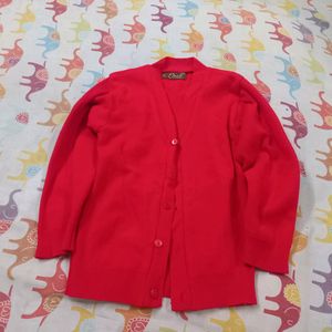 Red Full Sleeves Cardigan