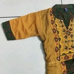 Green Yellow Anarkali Kurta