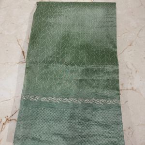 green organza saree