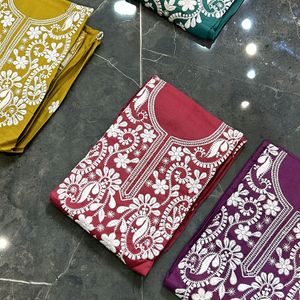 Pure Cotton Lucknowi Embroidery Suits