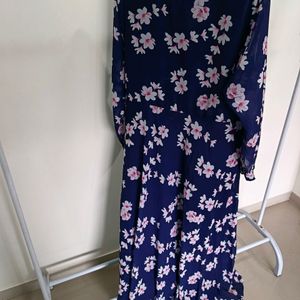 Floral Navy Blue Maxi Dress