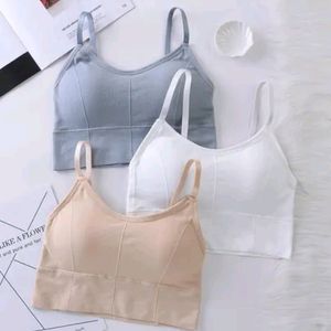 Set Of 3 Cotton Sports Bra