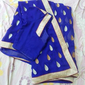 Saree With Stiched Blouse