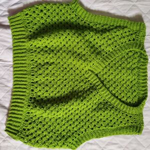 Sleeveless Crochet Sweater Unisex