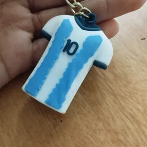 Messy Blue Jersey 3d Rubber keychain, Football, 10