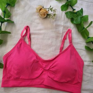 Padded Neon Pink Sports Bra