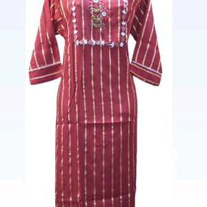 Maroon Straight Kurta