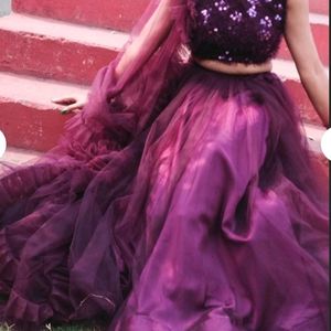 Purple 💜 Heavy Flare Lehnga 😍I Only Wear One Time...It's Totally New 🆕 My Hight Is 5.6 Inch It's Totally Perfect 😍🔥Go For It Guyes Hurry Up