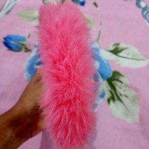 Pink Coloured Hairband With Fur