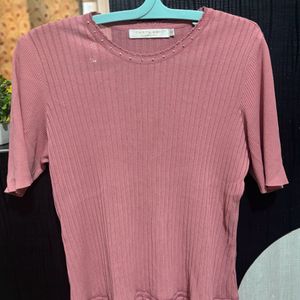 Ribbed Pink Top