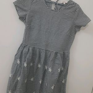 Summer Pure Cotton Dress,knee Length