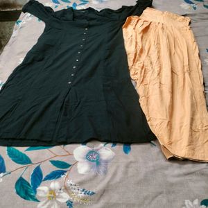 Black Kurti Light Orange Patiala Pant.