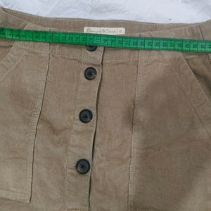 Brown Skirt With Buttons