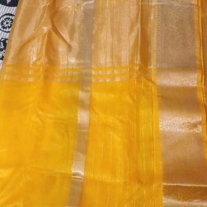 Mustard Tissue  Silk Saree . Best Colour .