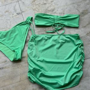 H&M Swimwear Skirt Top And Bottom Set