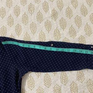 Polka Dots Dark Blue Sheer Top