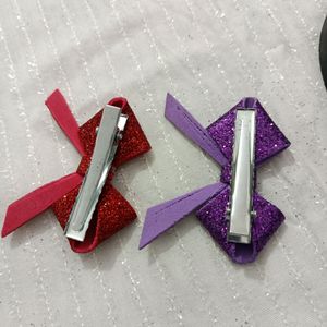 Glitter Bow Hairclips