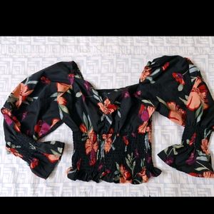 Black Floral Top