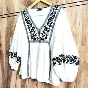 Black Embroidery Work Top Size-36-38