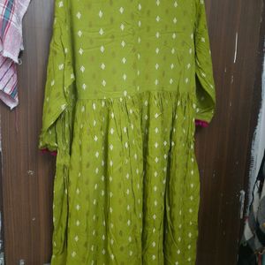 Lime Green Kurti With Freebies