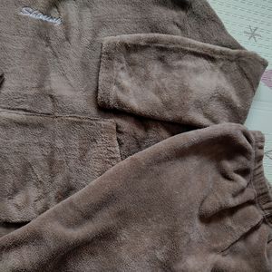 Teddy Brown Hoodie And Joggers Set/coord Set