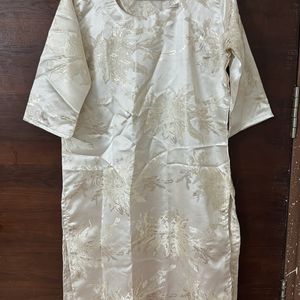 Golden And Off White Kurta - Unused