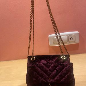 Charles & Keith Velvet Clutch