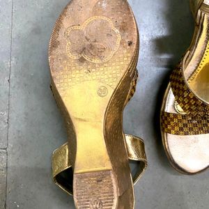 Golden Heels 3inch Highs For Woman