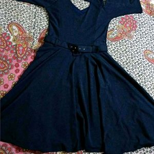 Navy Blue One Piece Midi Length