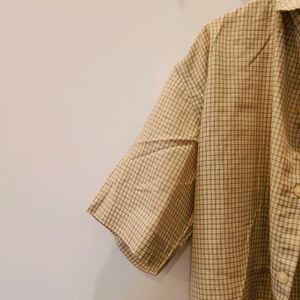 Oversized Checkered Half Sleeve Shirt