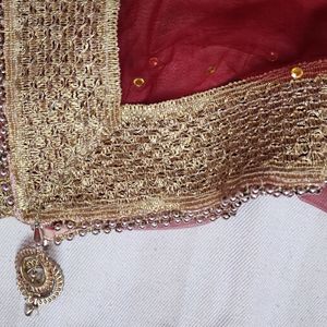 Beautiful Dark Red Colour Net Dupatta