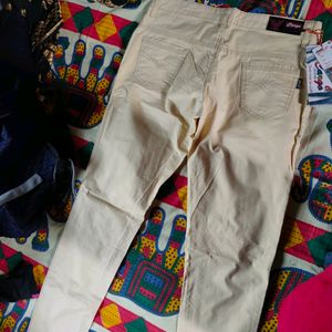 Cargo Jeans Cream Colour