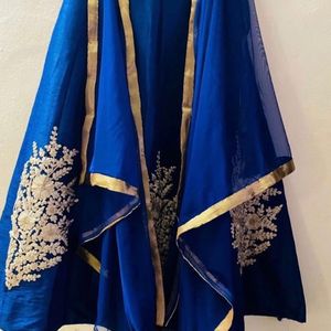 Gold Embroidered Navy Blue Lehenga Choli