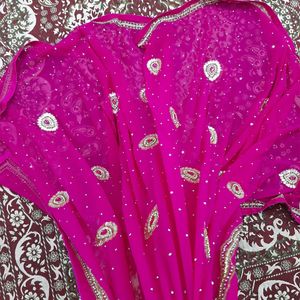 Hot Pink Colour Magenta Suit Salwar With Dupatta