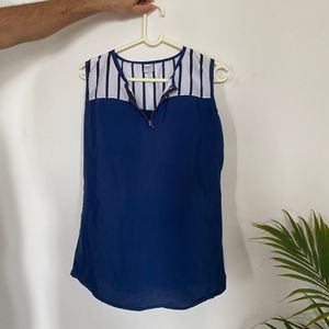 Blue Crepe Top